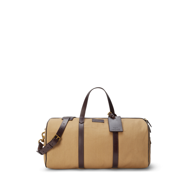 Leather-Trim Canvas Duffel