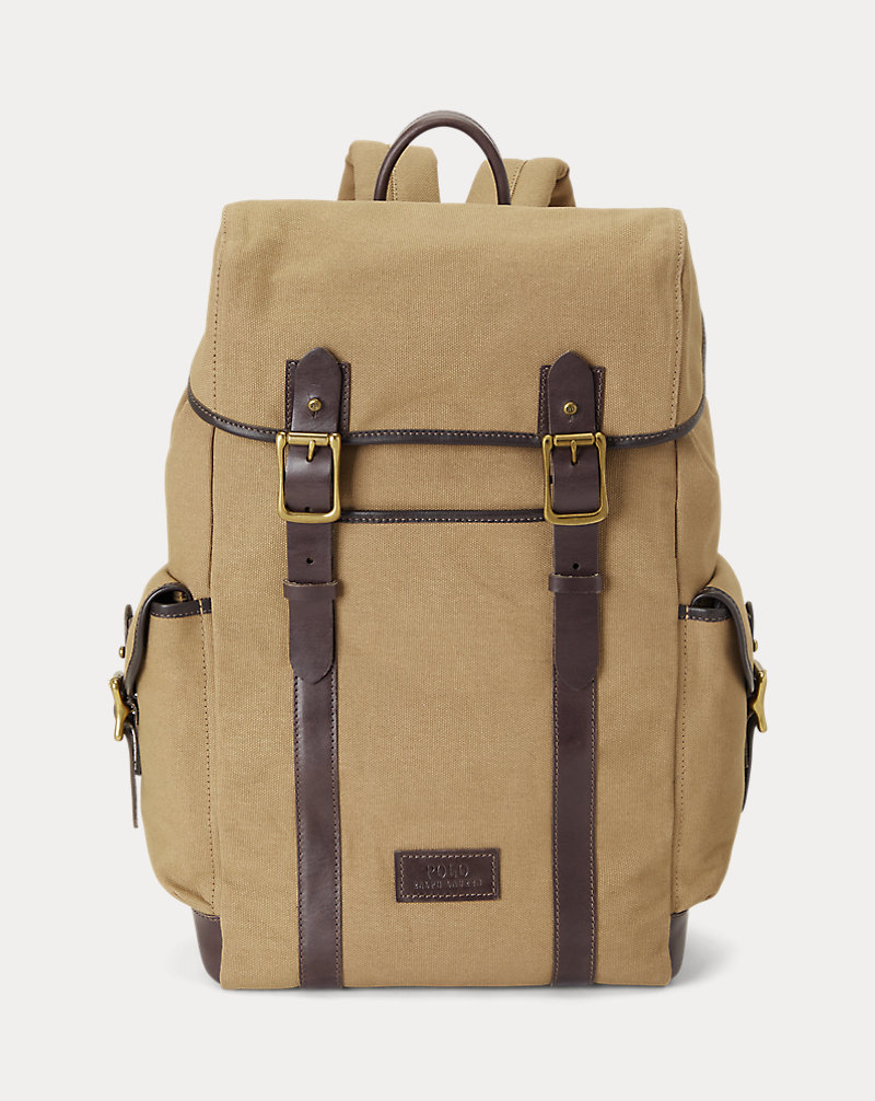 Leather-Trim Canvas Backpack Polo Ralph Lauren 1