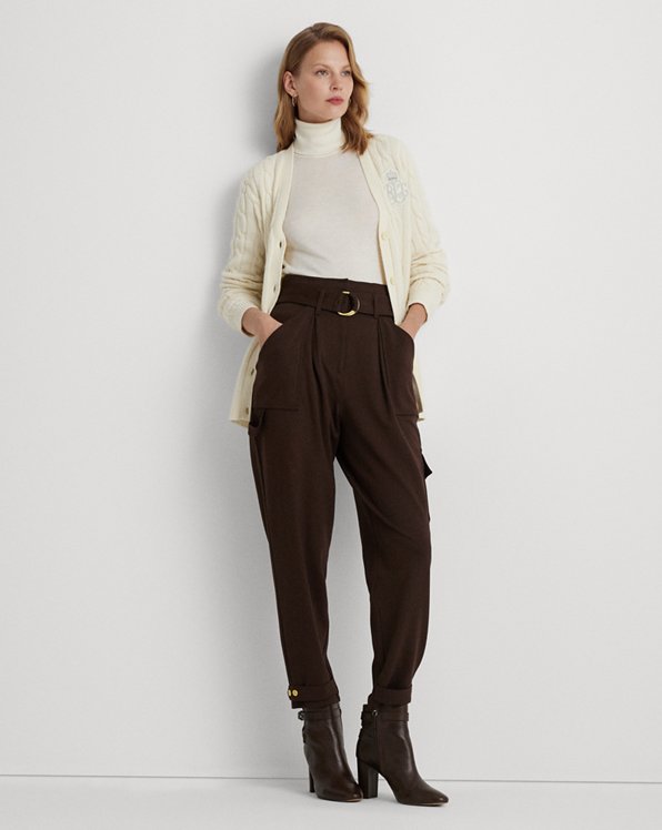 Belted Ponte Cargo Pant