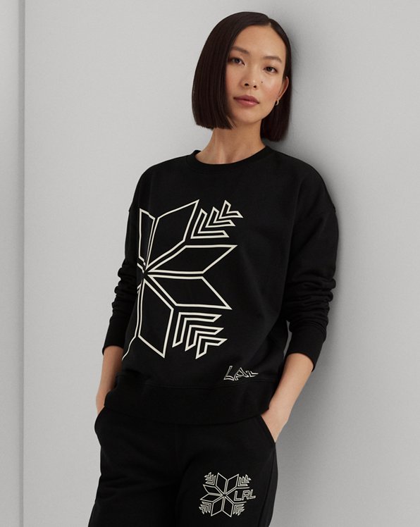 Snowflake-Graphic French Terry Pullover