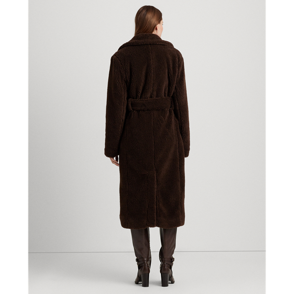 Belted Faux-Shearling Wrap Coat for Women | Ralph Lauren® CH