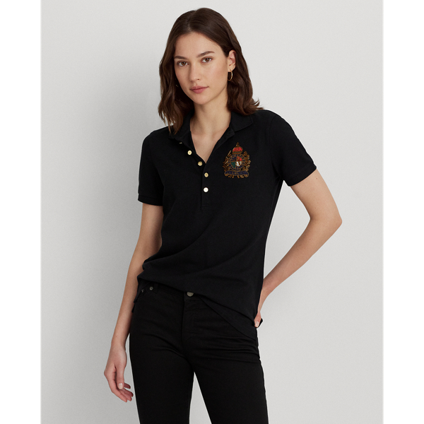 Camisa Polo com brasão em missangas