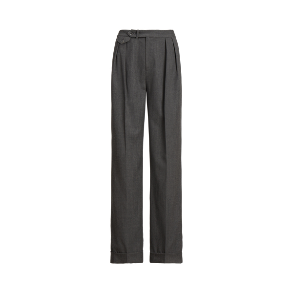 Single Pleat Trouser in Wool Twill, Women's Pants