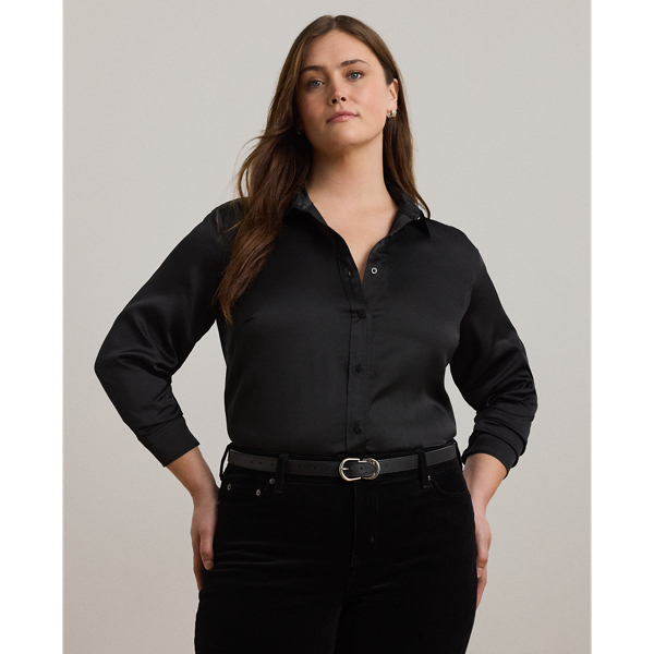 Classic Fit Satin Charmeuse Shirt