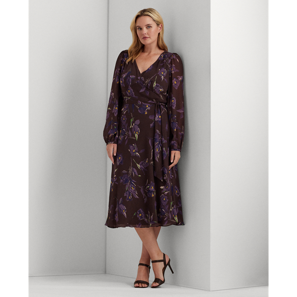 Robe en georgette fleurie froissée