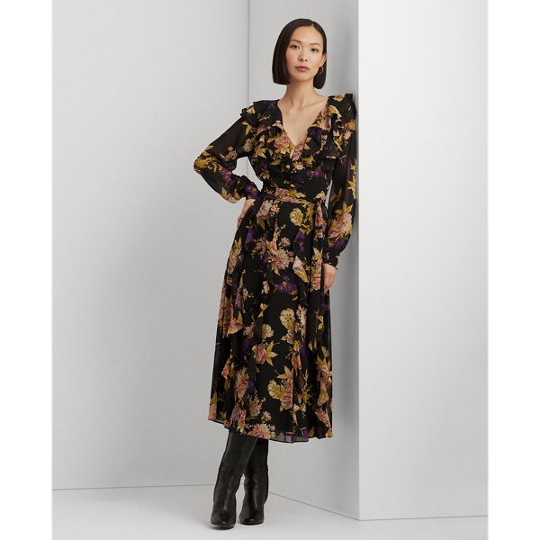 Lauren floral georgette dress store