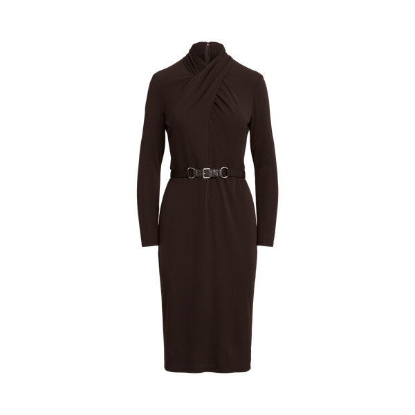 Polo Ralph Lauren Belted Mockneck Jersey Dress