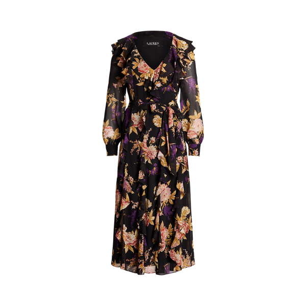 Polo Ralph Lauren Floral Ruffle-Trim Georgette Dress