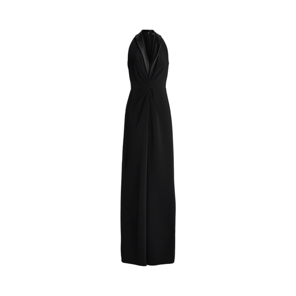 Polo Ralph Lauren Satin-Trim Crepe Sleeveless Jumpsuit