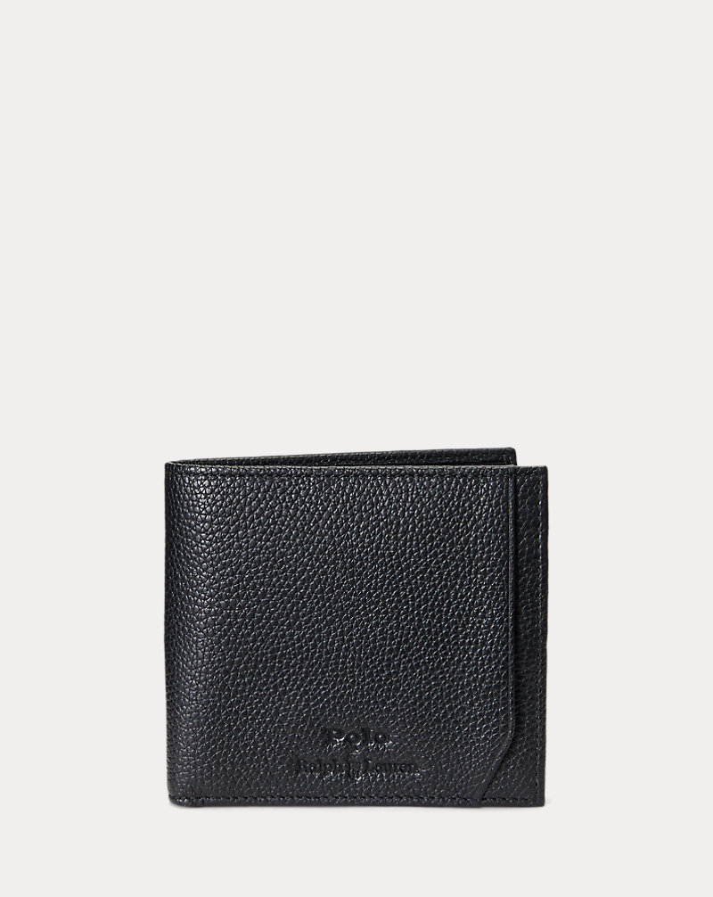 Pebbled Leather Billfold Coin Wallet Polo Ralph Lauren 1