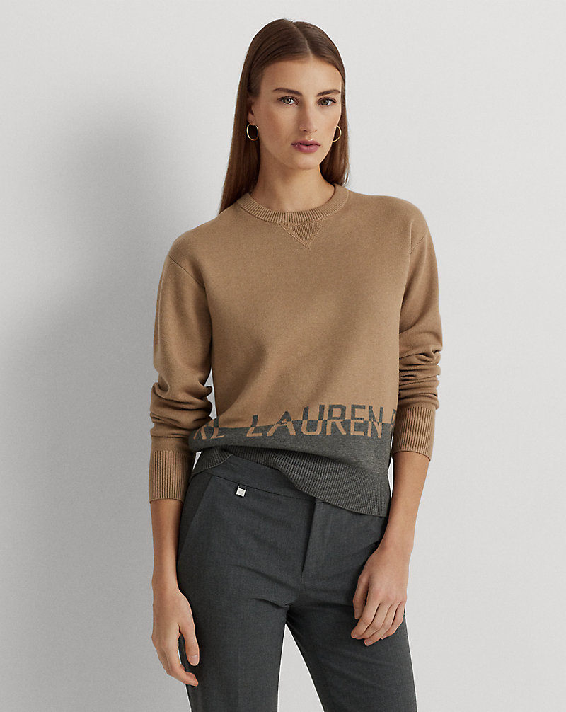 Logo Jacquard Cotton-Blend Sweater Lauren 1