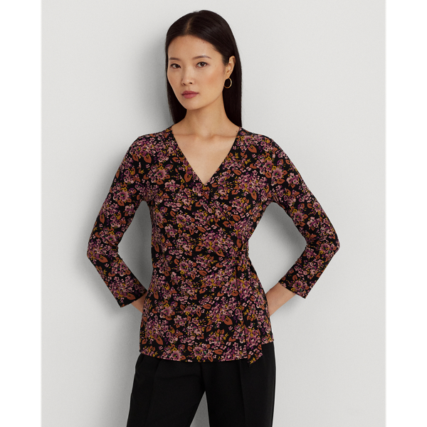 Haut à motif fleuri en jersey stretch