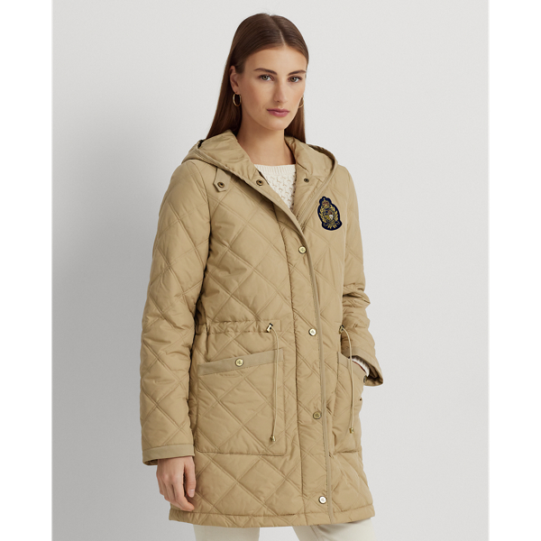 Crest-Patch Quilted Anorak