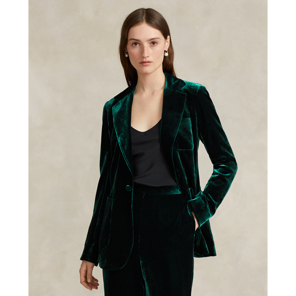 Blazer de veludo mistura seda