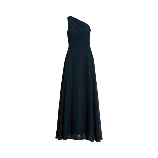 Polo Ralph Lauren Black Watch Plaid Georgette Gown