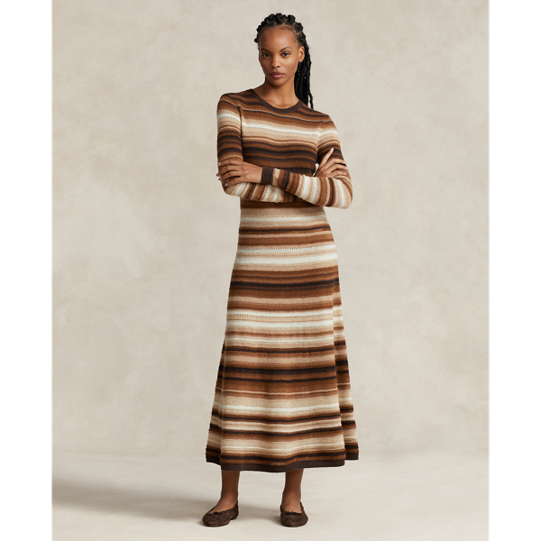 Striped Wool-Blend Sweater Dress