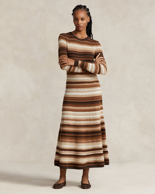 Striped Wool-Blend Jumper Dress