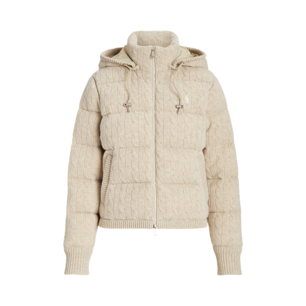 Polo Ralph Lauren Cable-Knit Hooded Down Coat
