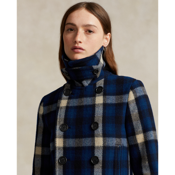 Ralph lauren sales plaid peacoat