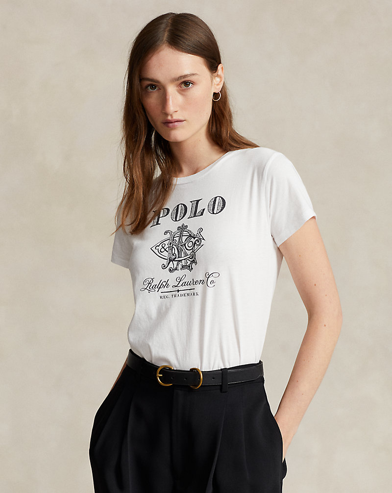 T-shirt raccourci à motif en jersey Polo Ralph Lauren 1