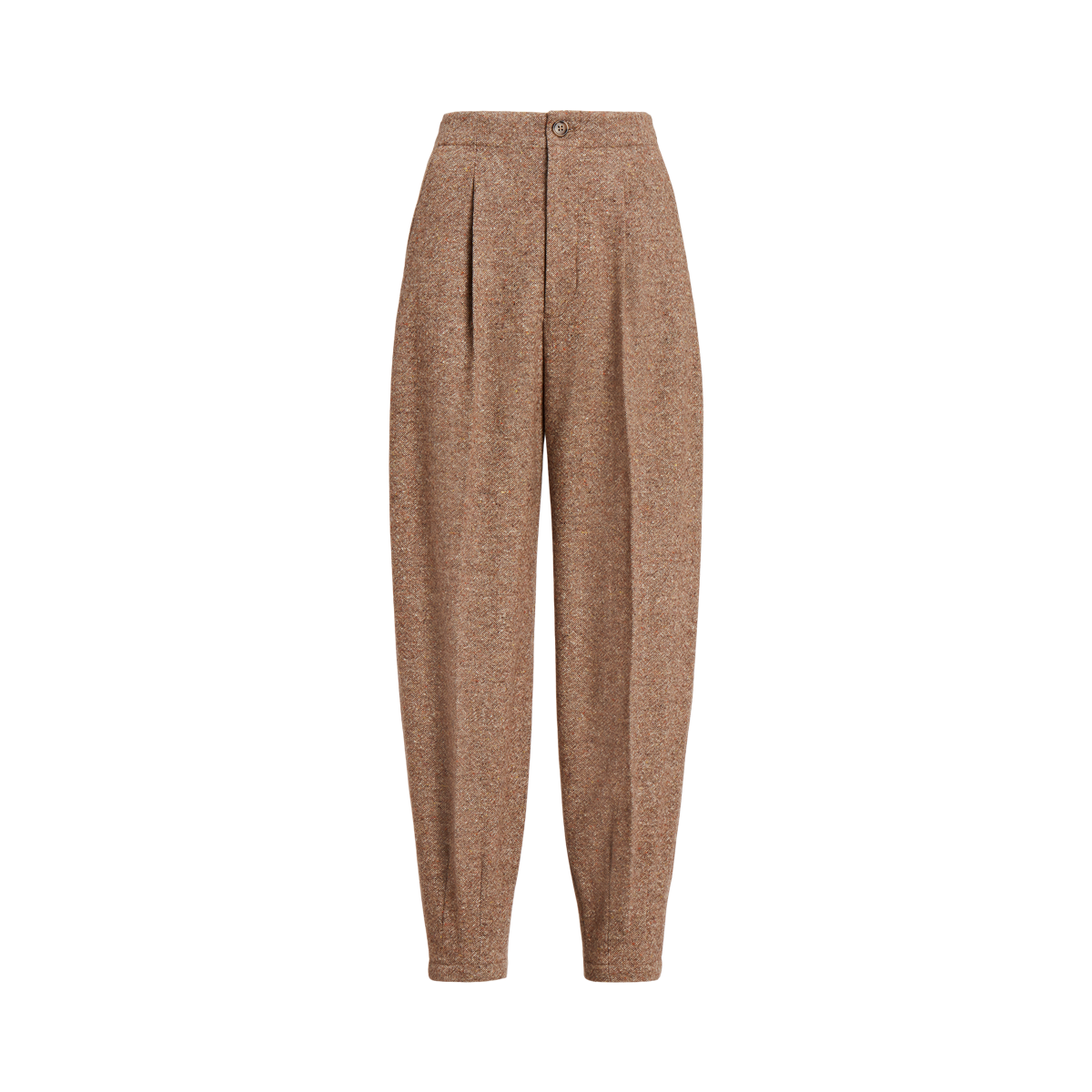 Pleated Wool-Blend Tweed Pant