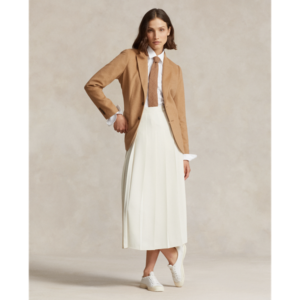 Satin Pleated A-Line Midi Skirt Polo Ralph Lauren 1