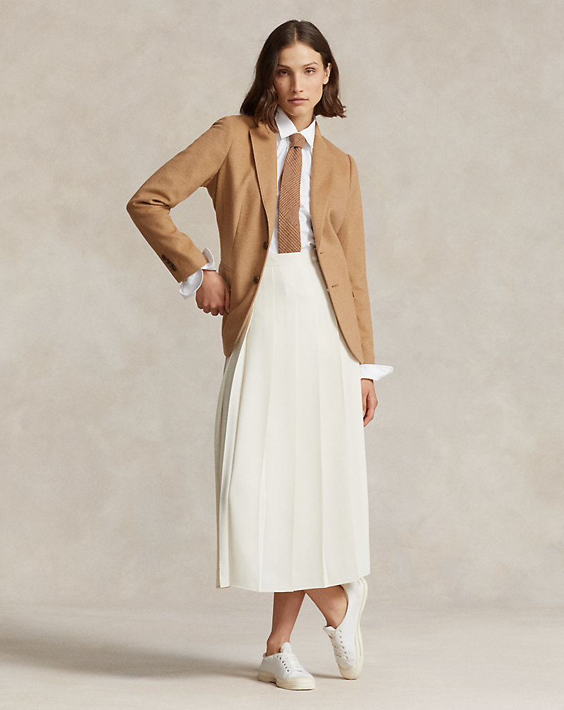 Satin Pleated A-Line Midi Skirt Polo Ralph Lauren 1