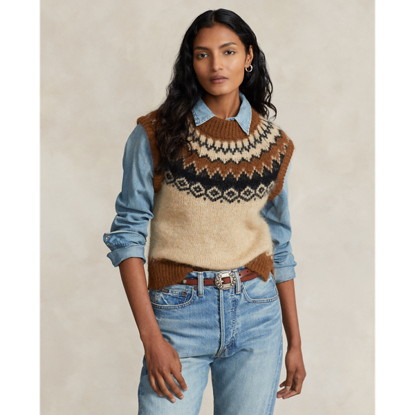 Fair Isle Wool-Blend Sleeveless Sweater