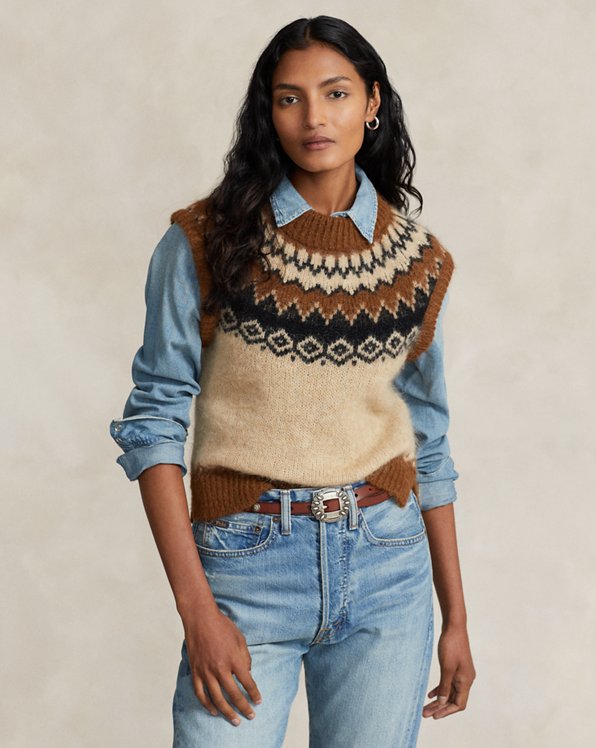 Fair Isle Wool-Blend Sleeveless Sweater