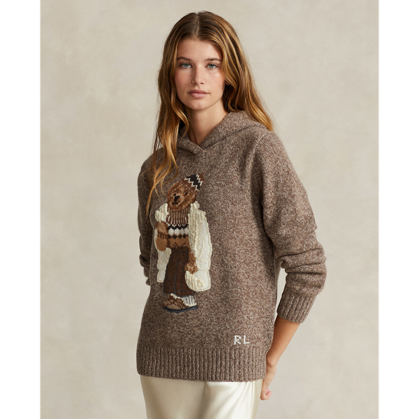 Polo Bear Wool-Blend Knit Hoodie