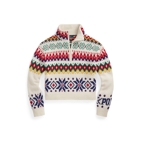 Polo Ralph Lauren Logo Half-Zip Wool Sweater