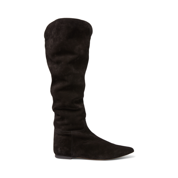 Suede Knee-High Flat Boot