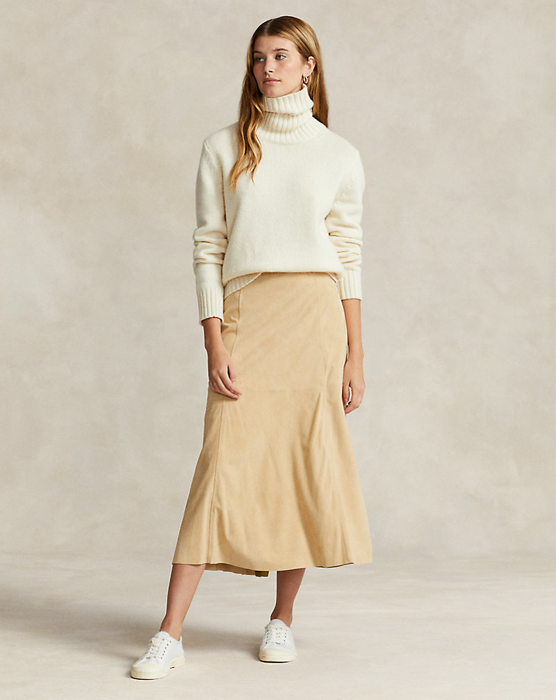 Lamb-Suede A-Line Skirt Polo Ralph Lauren 1