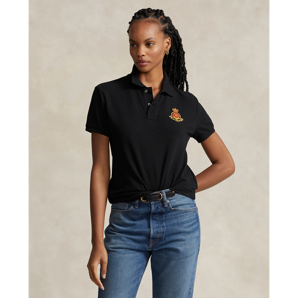 Classic Fit Crest Mesh Polo Shirt