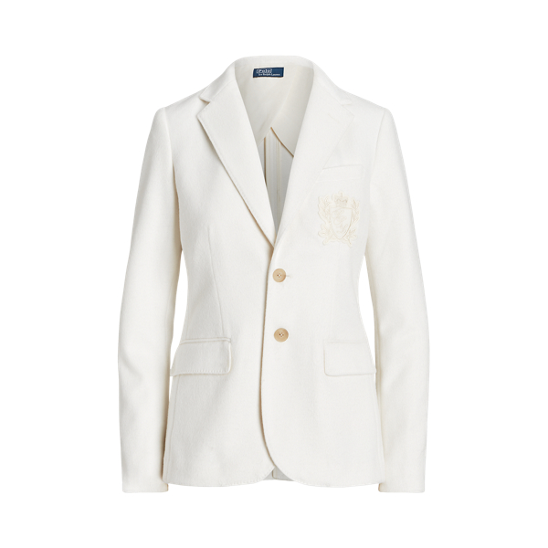 Crest Patch Wool Blend Blazer for Women Ralph Lauren IE