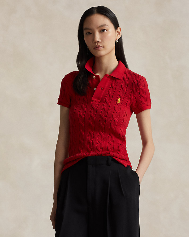Lunar New Year Slim Fit Cable Polo Shirt Polo Ralph Lauren 1