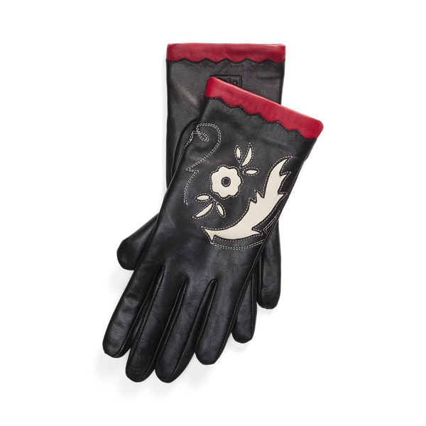 Gants en cuir vegan à motif western