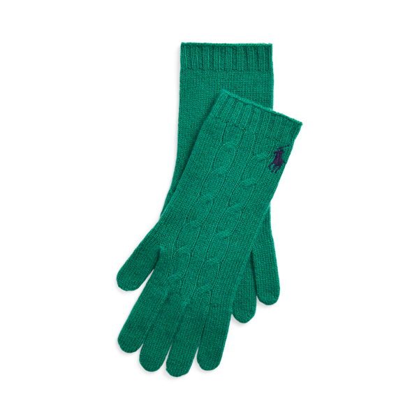 Gants torsadés en laine et cachemire