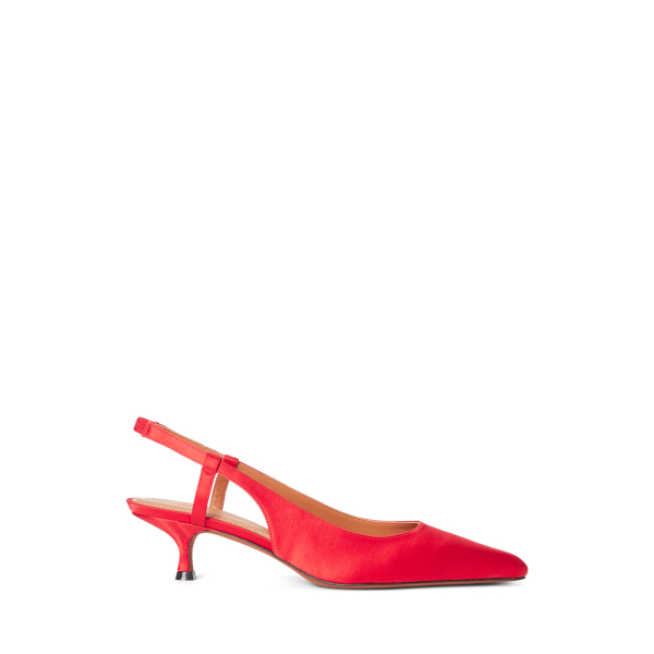 Slingback in raso