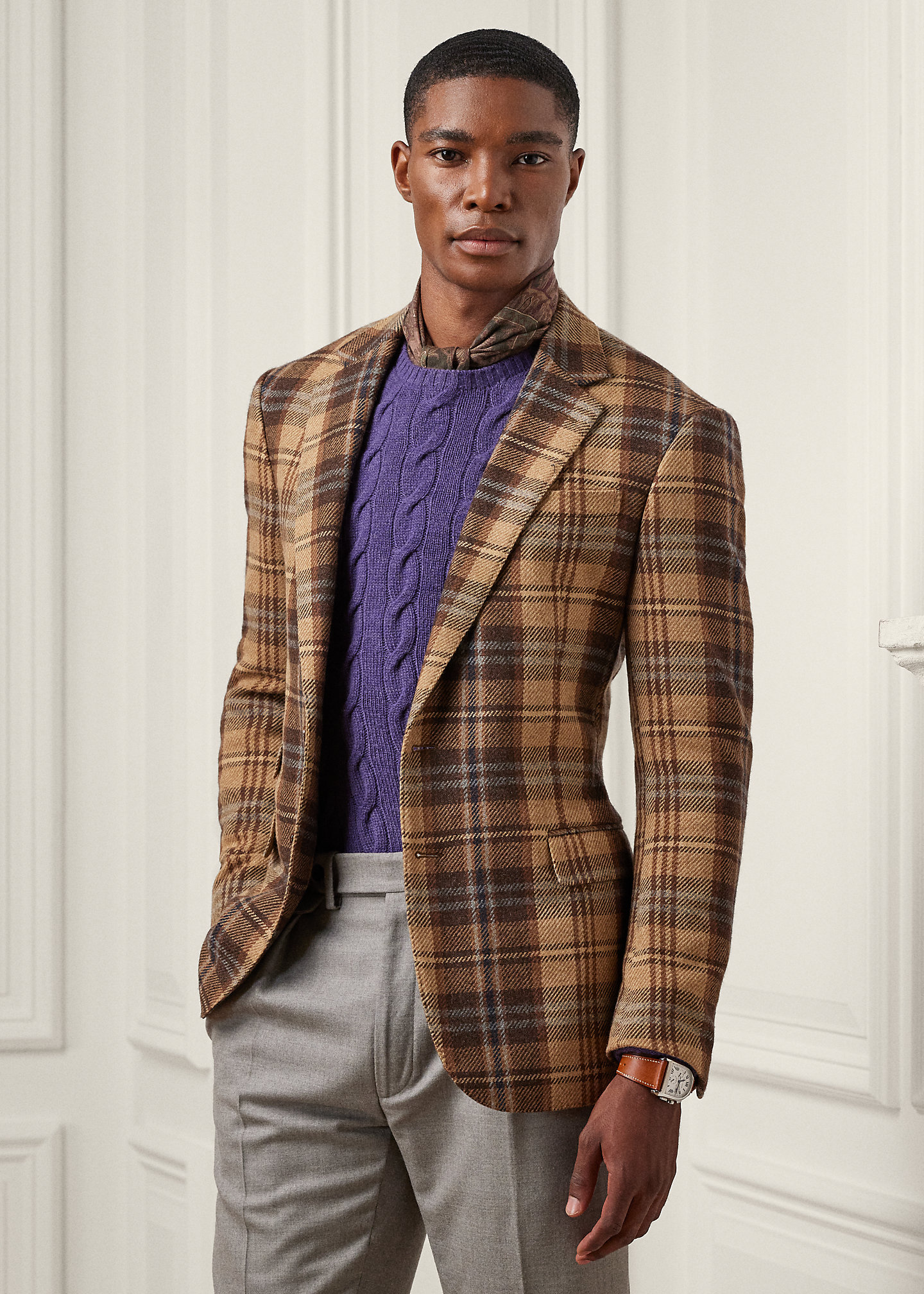 Kent Hand-Tailored Plaid Wool Jacket