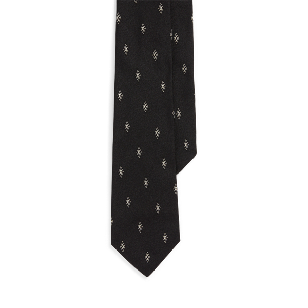 Diamond-Patterned Silk Jacquard Tie