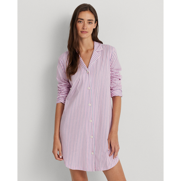 Striped Cotton Jersey Sleep Shirt