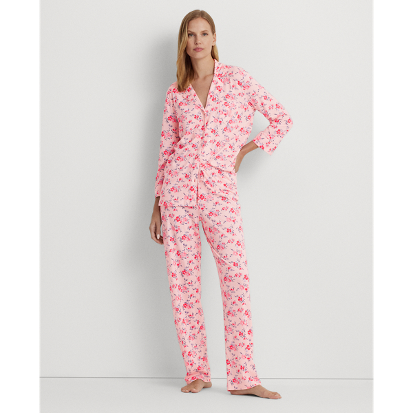 Floral Cotton-Blend Jersey Sleep Set