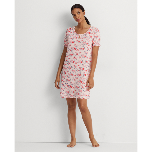 Floral Cotton-Blend Jersey Nightgown