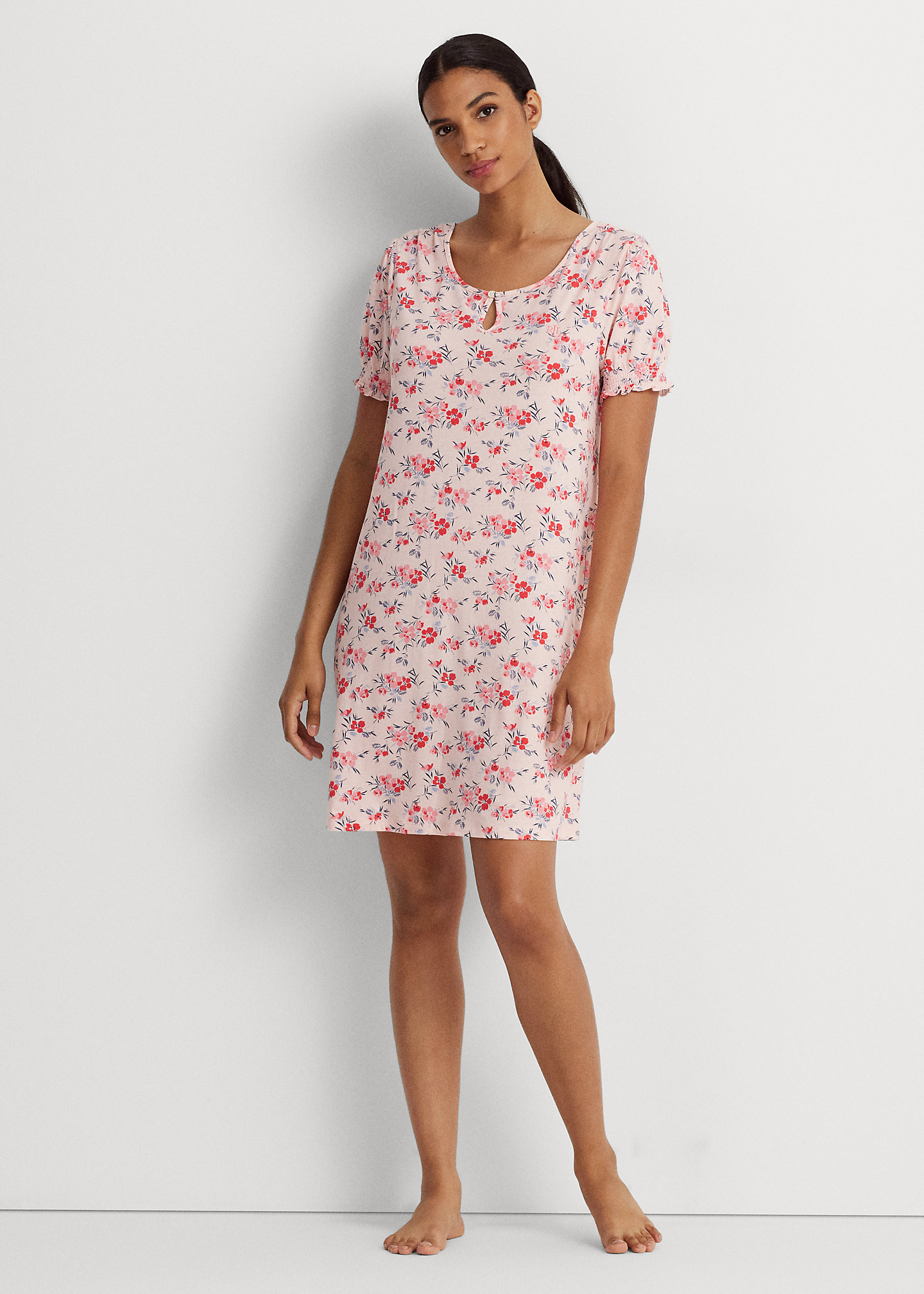 Floral Cotton-Blend Jersey Nightgown