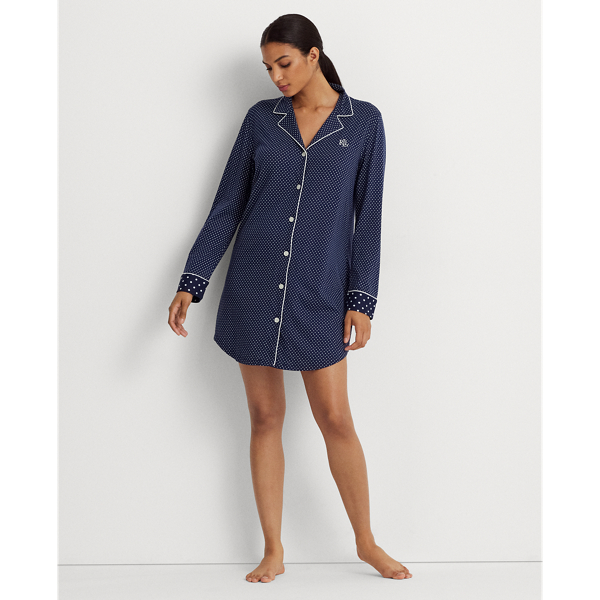 Polka-Dot Jersey Sleep Shirt