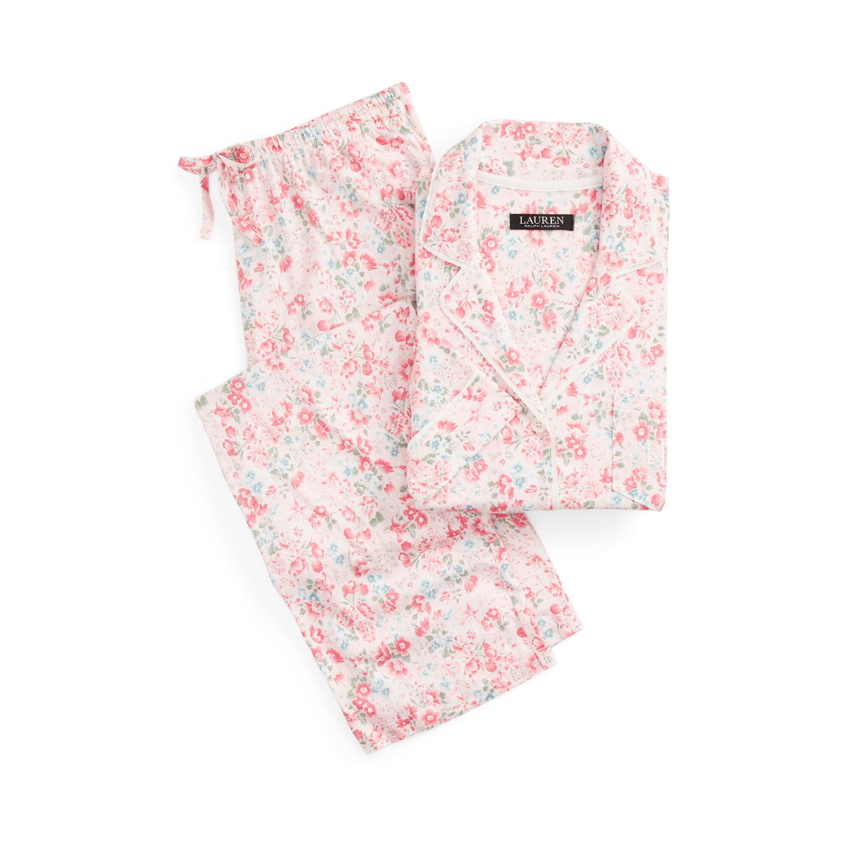 Pink Vintage Floral Flannel Pajama Set – La Cera™