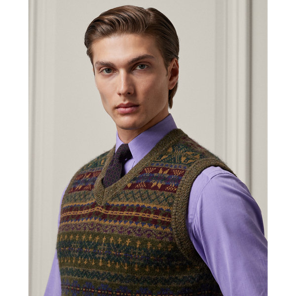 Mens red cashmere sweater vest sale