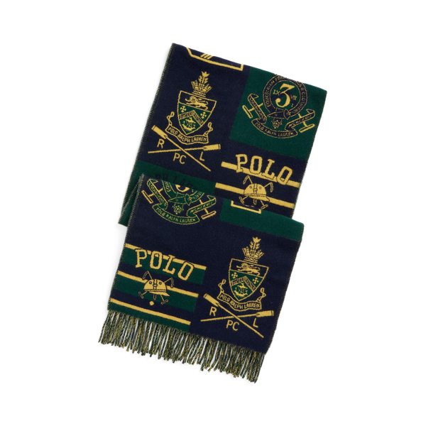 Polo Ralph Lauren Logo-Graphic Wool-Blend Scarf