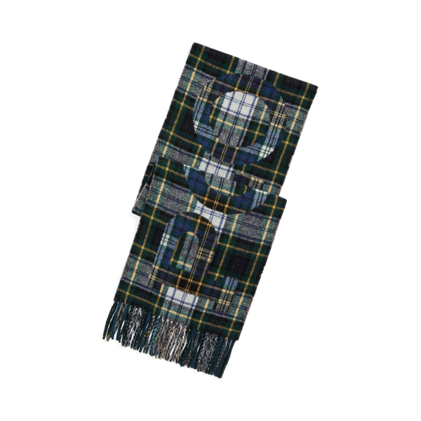 Polo Ralph Lauren Logo Plaid Wool-Blend Scarf